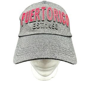 Robin Ruth Puerto Rico‎ Cap Rubber  Logo Strapback Adjustable Cruise Gray Core
